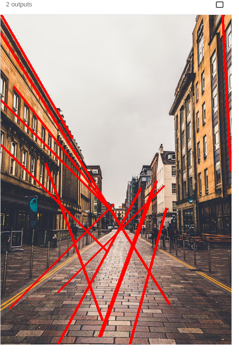 Hough line transform — example output